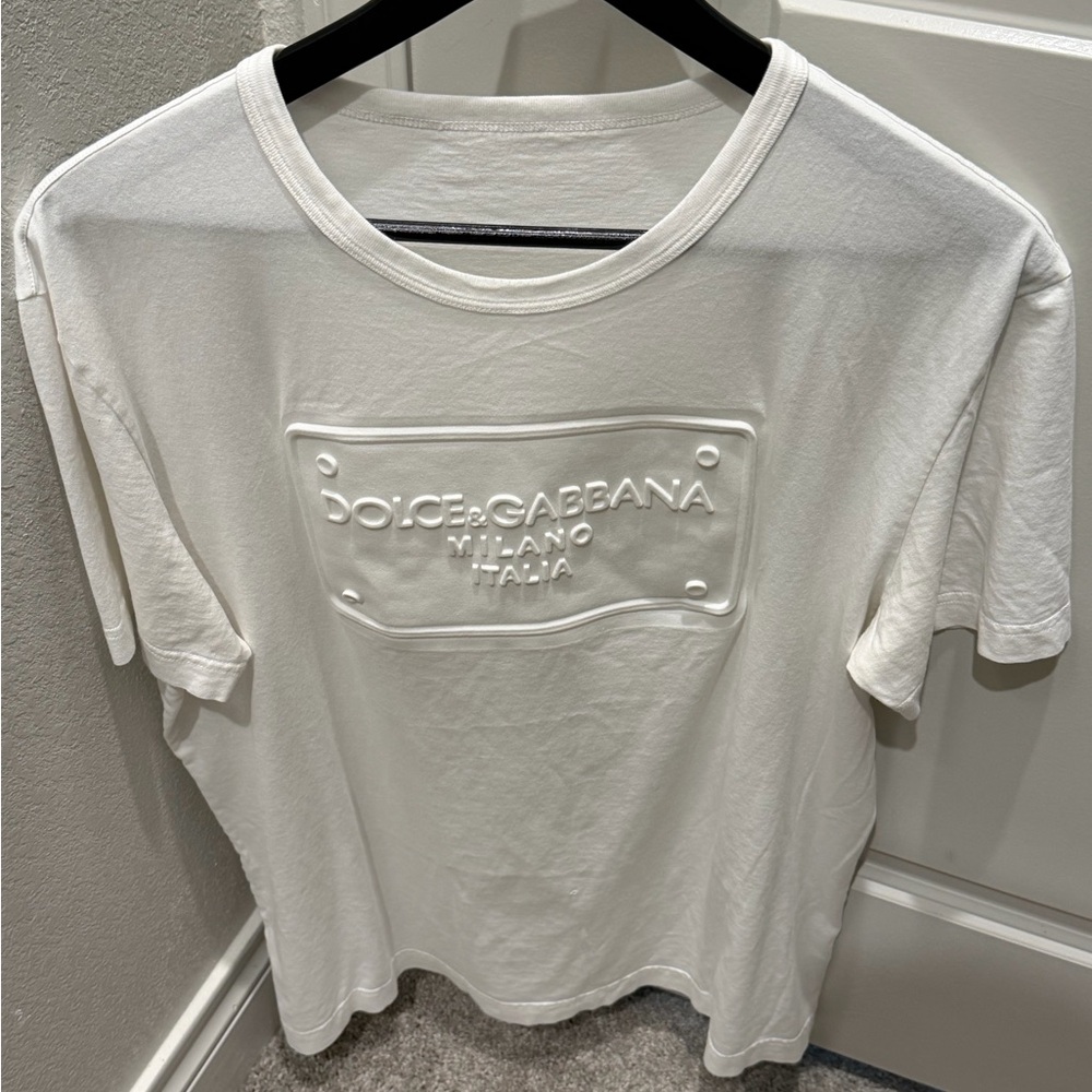 Dolce & Gabbana Embossed Logo Tee in White